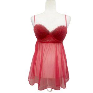 Victoria's Secret Red Babydoll Lingerie Top 34C